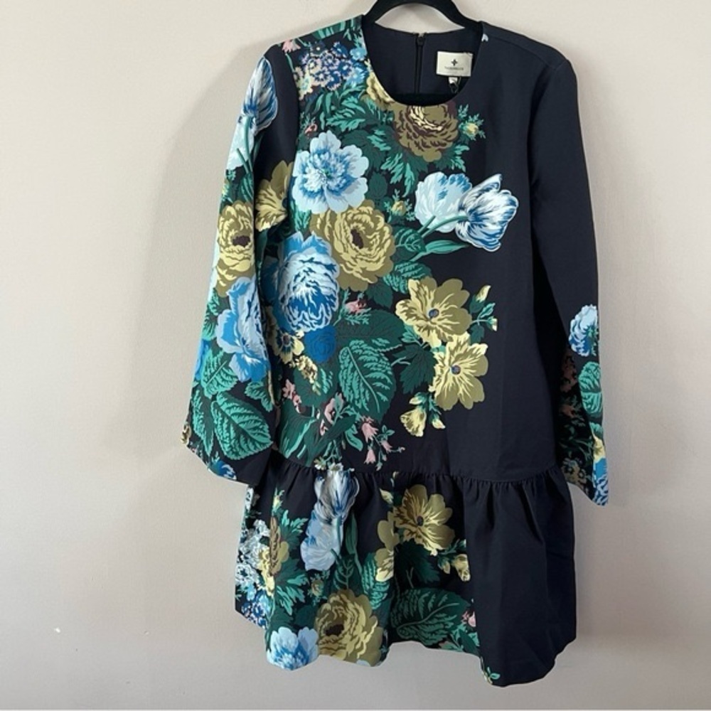 Tuckernuck Pierce Floral Mini Dress XXS NWT Black Blue Green Tiered Cotton - Picture 5 of 13